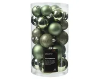 Decoris kerstballen set Plastic 30st rosemarijn 4-5-6cm - thumbnail