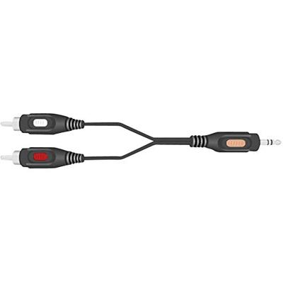 SpeaKa Professional SP-7869792 Cinch / Jackplug Audio Aansluitkabel [2x Cinch-stekker - 1x Jackplug male 3,5 mm] 10.00 m Zwart