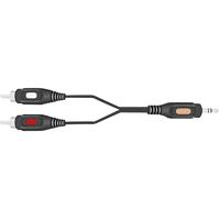 SpeaKa Professional SP-7869792 Cinch / Jackplug Audio Aansluitkabel [2x Cinch-stekker - 1x Jackplug male 3,5 mm] 10.00 m Zwart - thumbnail