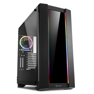 Sharkoon elite shark ca200g big tower behuizing (zwart | 4x usb-a | rgb | tempered glass)