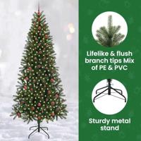 VidaXL Kunstkerstboom met 300 led met standaard groen 240 cm pe en pvc - thumbnail