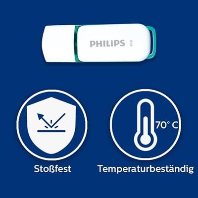 Philips FM08FD70B USB flash drive 8 GB USB Type-A 2.0 Turkoois, Wit Philips FM08FD70B USB flash drive 8 GB USB Type-A 2.0 Turkoois, Wit