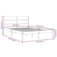 Bedframe zonder matras massief grenenhout 160x200 cm - thumbnail