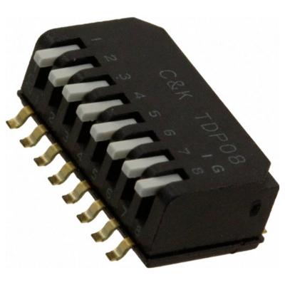 C & K Switches TDP08H1SBD1 DIP Switch TDP Series DIP-schakelaar Aantal polen 8 1 stuk(s) Tube