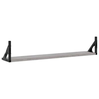 Wandschappen 2 st 80x15x15,5 cm bewerkt hout grijs sonoma eiken