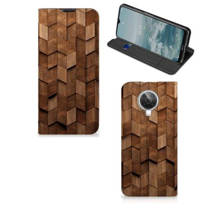Book Wallet Case voor Nokia G10 | G20 Wooden Cubes Book Wallet Case voor Nokia G10 | G20 Wooden Cubes