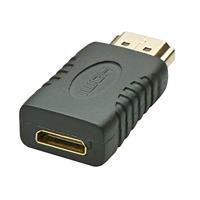 LINDY 41208 HDMI Adapter [1x HDMI-stekker - 1x HDMI-bus, mini] Zwart - thumbnail