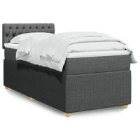 Boxspring met matras stof donkergrijs 90x190 cm - thumbnail