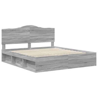 Bedframe Grijs Sonoma 180 x 200 cm Massief grenenhout