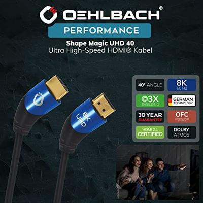 Oehlbach D1C42533 HDMI-kabel HDMI Aansluitkabel HDMI-A-stekker, HDMI-A-stekker 3.00 m Zwart 8K UHD, Afgeschermd (drievoudig)