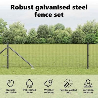 VidaXL Afrasteringspaal grijs 10 x 0,8 m (19 x 19 mm gaas)