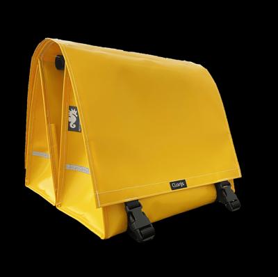 Clarijs fietstas dubbel xl pvc 46l met uitsparing geel Clarijs fietstas dubbel xl pvc 46l met uitsparing geel