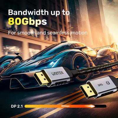 UNITEK C1626GY01-1M DisplayPort 2.1 kabel Zwart