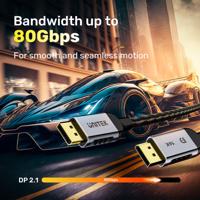 UNITEK C1626GY01-1M DisplayPort 2.1 kabel Zwart - thumbnail