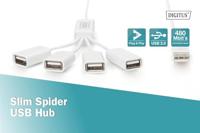 Digitus DA-70216 USB 2.0-hub 4 poorten Wit - thumbnail