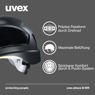 Uvex veiligheidshelm pheos bwr zwart 9772-930 Uvex veiligheidshelm pheos bwr zwart 9772-930