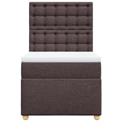 Boxspring met matras stof donkerbruin 90x200 cm