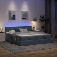 Ottoman bed met matrassen en LED's 200x200cm fluweel - thumbnail