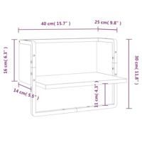 Wandschap met stang 40x25x30 cm bruin eikenkleur - thumbnail