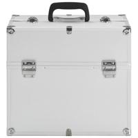 VidaXL Make-up koffer 38x23x34 cm aluminium zilverkleurig - thumbnail