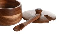 Suikerpot Home ESPRIT Natuurlijk Acacia 9,5 x 9,5 x 7,5 cm - thumbnail