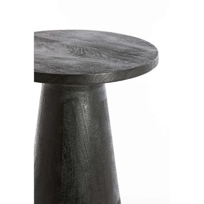 Light & Living Ronde Bijzettafel 'Paxos' Mangohout, kleur Zwart