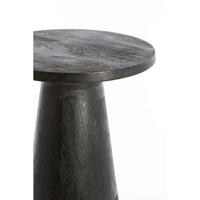 Light & Living Ronde Bijzettafel 'Paxos' Mangohout, kleur Zwart - thumbnail