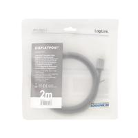 LogiLink DisplayPort AV Aansluitkabel [1x DisplayPort - 1x DisplayPort] 2 m Zwart/grijs - thumbnail