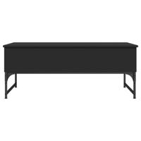 Salontafel 100x50x40 cm bewerkt hout en metaal zwart - thumbnail