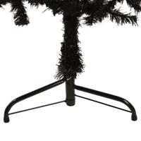 Kunstkerstboom half met standaard smal 120 cm zwart - thumbnail