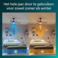 Philips LED Olas Plafondventilator 30 W (Ø x h) 1070 mm x 310 mm Zwart Met afstandsbediening, Dimbaar - thumbnail