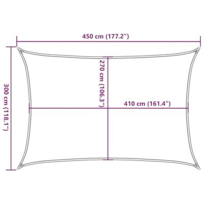 Zonnezeil 160 g/m 3x4,5 m HDPE antracietkleurig Zonnezeil 160 g/m 3x4,5 m HDPE antracietkleurig