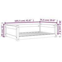 VidaXL Hondenmand 105,5x75,5x28 cm massief grenenhout wasbruin - thumbnail