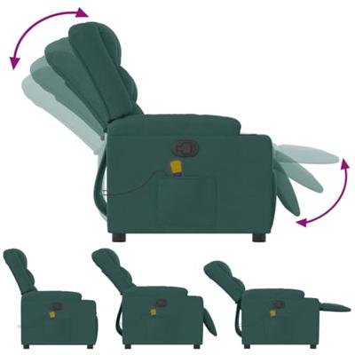 Massagestoel verstelbaar stof donkergroen Massagestoel verstelbaar stof donkergroen