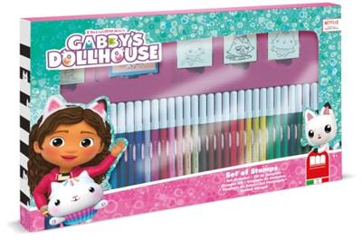 Multiprint Gabby&apos;s poppenhuis kleurset met stempels, 41dlg.