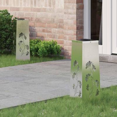 VidaXL Solar led pad licht 2 pcs zilver roestvrij staal