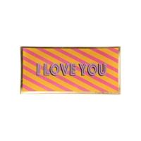 Deco schaaltje I love you - oranje/roze/paars - 1x21.5x10.2 cm - thumbnail