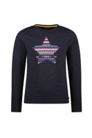 Like Flo Meisjes t-shirt embroidery - Emy - Navy blauw - thumbnail