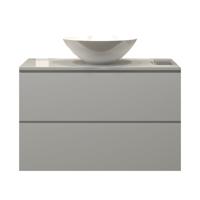 Badkamermeubelset Gliss Hermes 80 cm Mat Wit Met Waskom - thumbnail