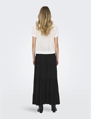 Only Onlsaga Life Ss O-neck Cc Knt Trui Korte Mouw Cloud Dancer