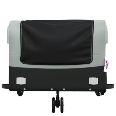 VidaXL Fietstrailer 45 kg ijzer zwart en grijs