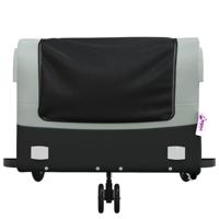 VidaXL Fietstrailer 45 kg ijzer zwart en grijs - thumbnail