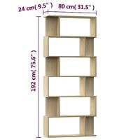 Boekenkast / kamerscherm 80x24x192 cm bewerkt hout sonoma eiken - thumbnail