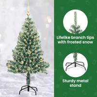 VidaXL Kunstmatige kerstboom sneeuw gevlochten met led licht 150 cm - thumbnail