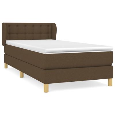Boxspring met matras stof donkerbruin 160x200 cm - thumbnail