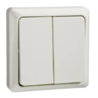 ELSO dubbele drukknop 506250 42V/1A AP RENOVATIE parelwit Wit 1 stuk(s) - thumbnail