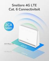 Cudy ac1200 wi-fi 4g lte-cat6 gigabit router lt700v mesh router (wit, mesh, app, nano simslot) - thumbnail
