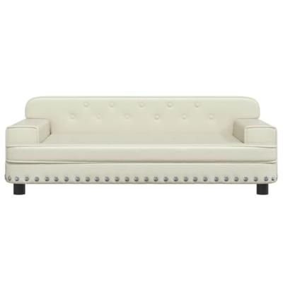 vidaXL Hondenmand 90x53x30 cm kunstleer crèmekleurig