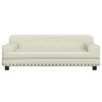 Kinderbank 90x53x30 cm kunstleer crèmekleurig - thumbnail