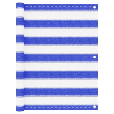 VidaXL Balkonscherm 75x300 cm hdpe blauw en wit